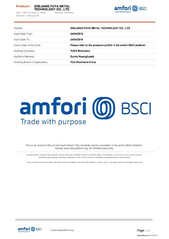 Our Certificate