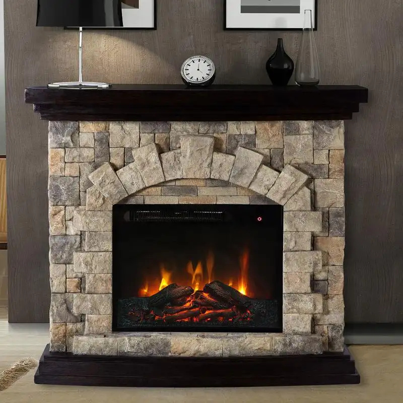 Free Standing MgO Frame Faux Fireplace Insert Bulk Supply for Renovation & Engineering Projects