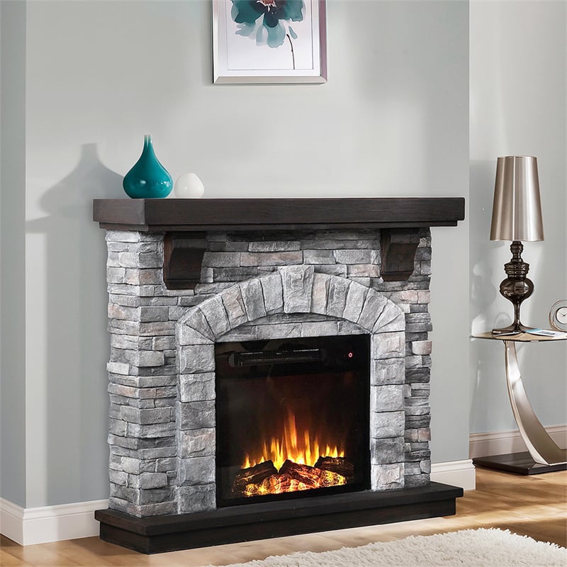  45” MGO Electric fireplace with mantel 