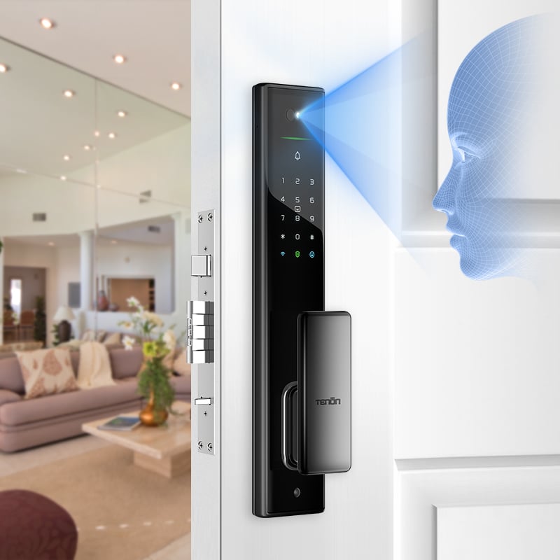 Smart lock for door handle Keyless Digital Password RFID NFC Fingerprint with Camera Tuya Wifi Tenon A5pro