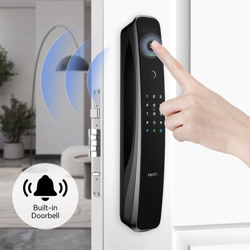  3D Face Door Lock With Camera Fingerprint Password Palm Vein Tenon A9 Pro