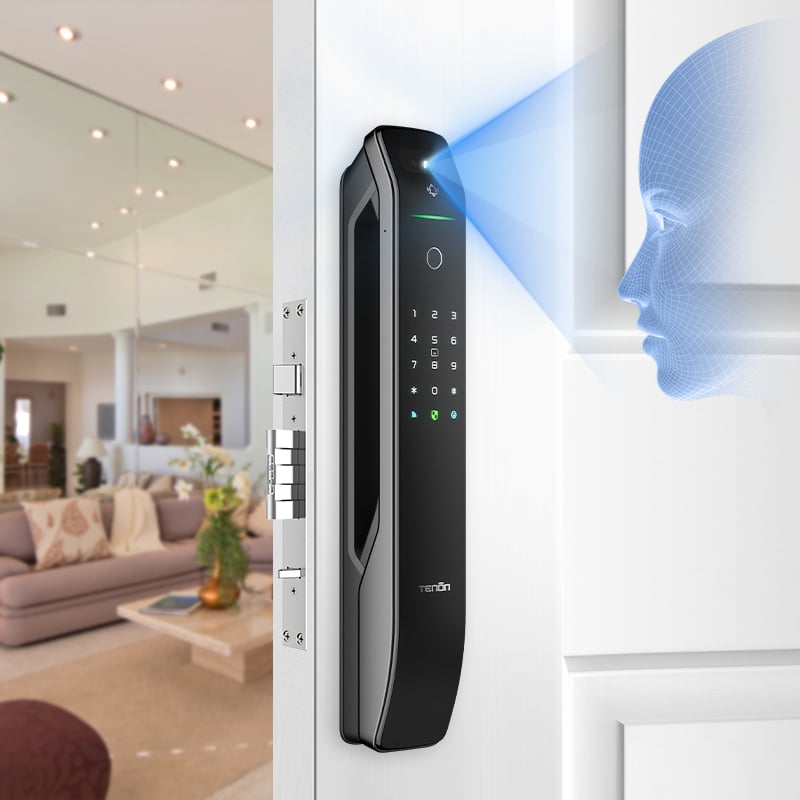 3D Face Fingerprint Recognition Residential Door Locks Tenon A6 Pro