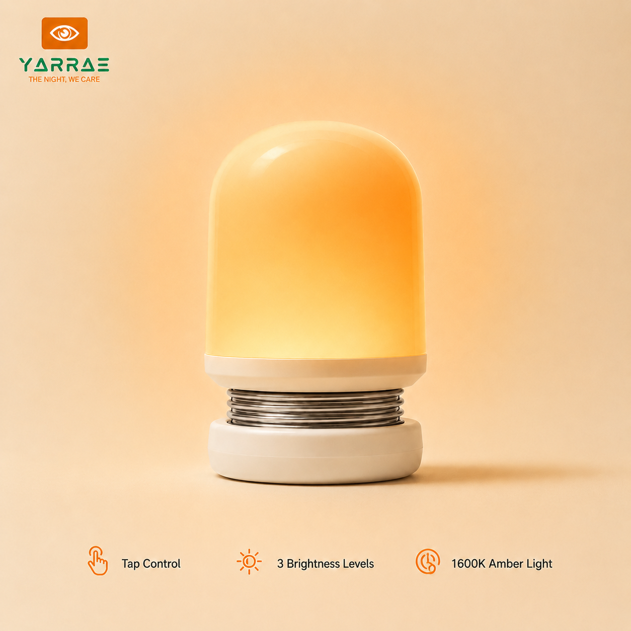 3 Level Brightness 1600K Amber Color Adjustable Portable Small Camping Led Night Light