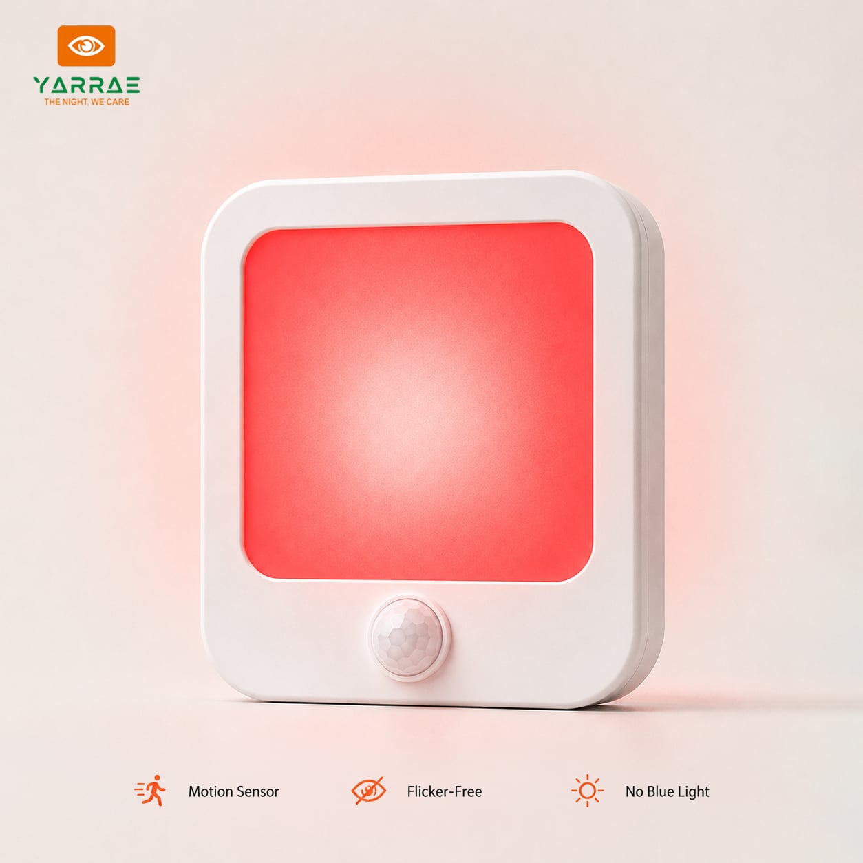 Yarrae Red Motion Sensor Plug-in Night Light