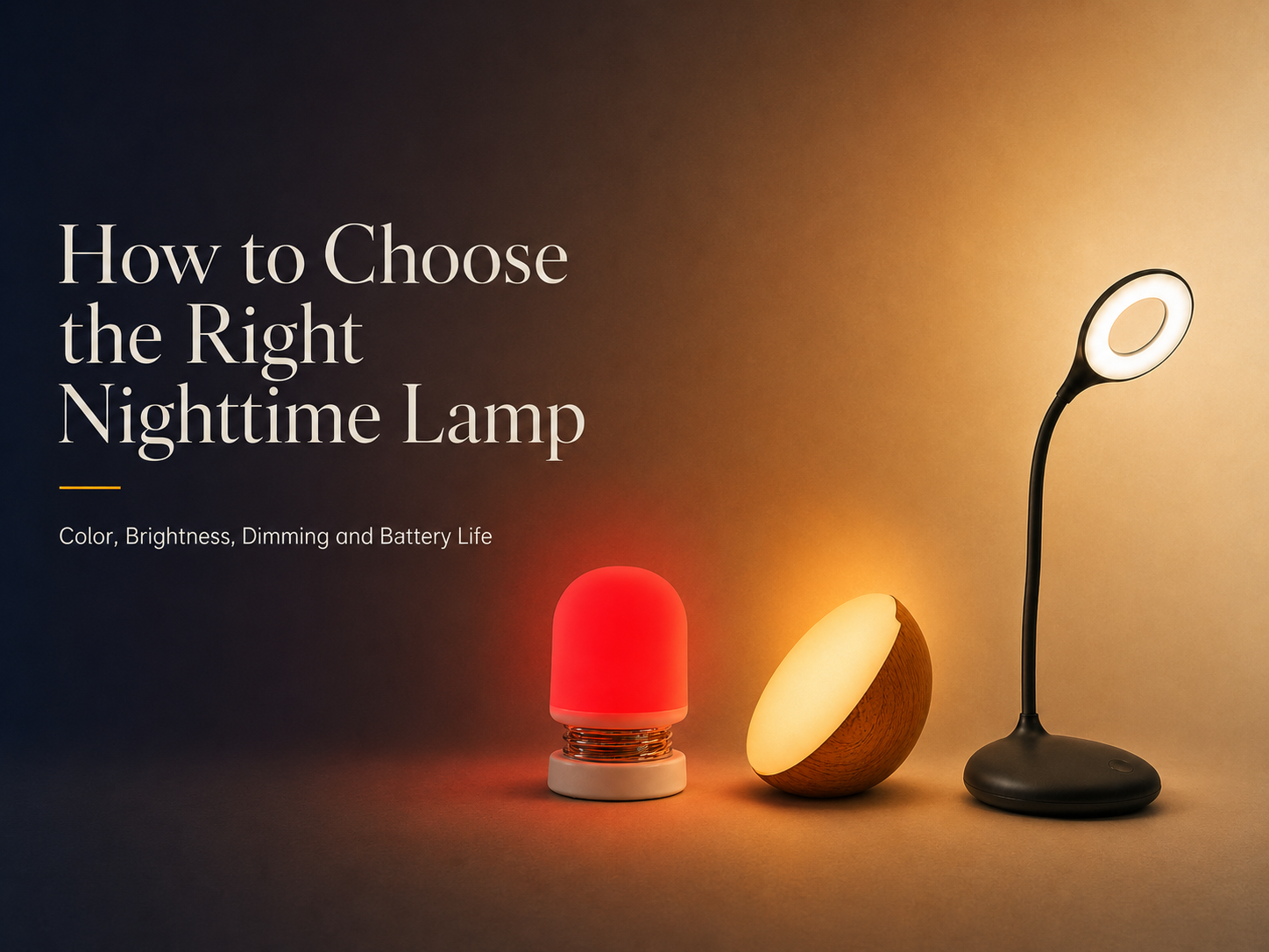 How to Choose the Right Nighttime Lamp: Color, Brightness, Dimming and Battery Life
