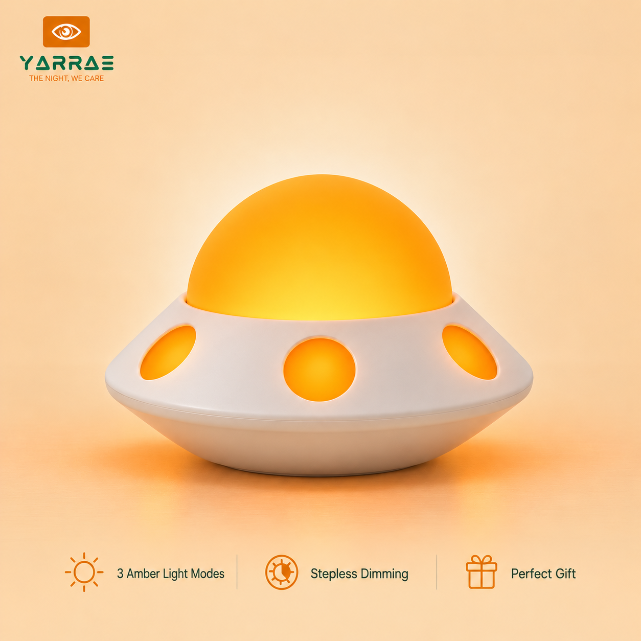 Rechargeable Amber UFO Night Light