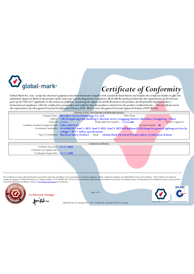 Certificate-SAA