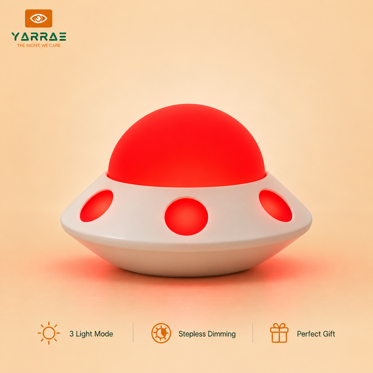 Rechargeable Red UFO Night Light