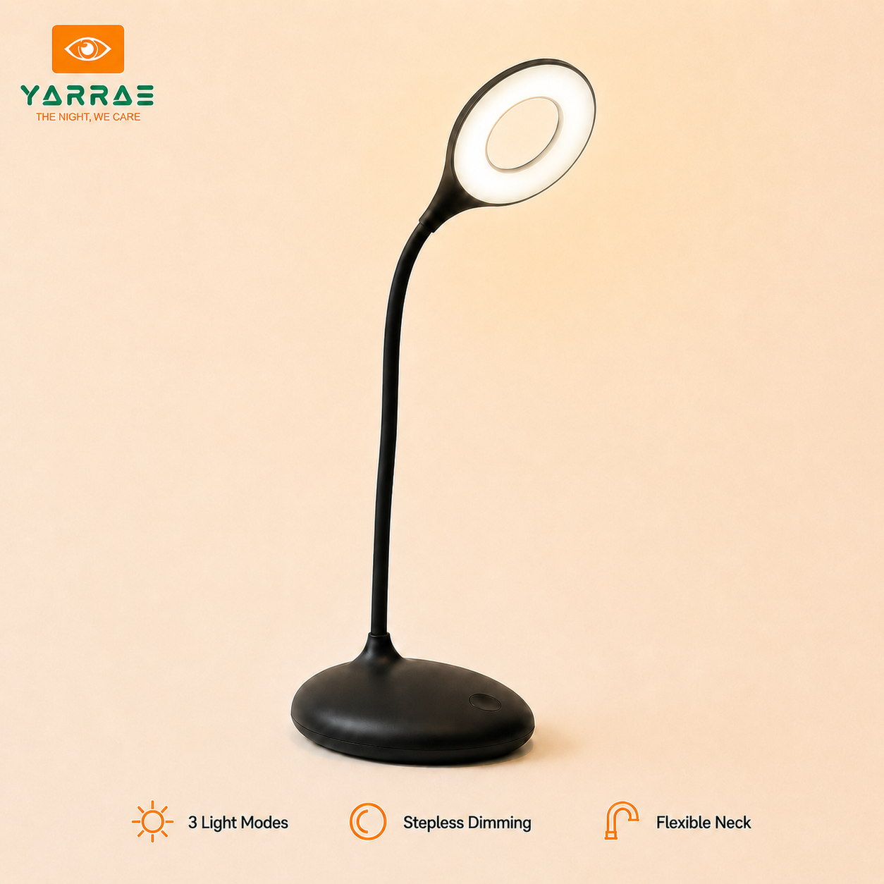 European Style Smart Table Light 3 Light Modes, Stepless Brightness Control, Auto Memory & USB-C Charging