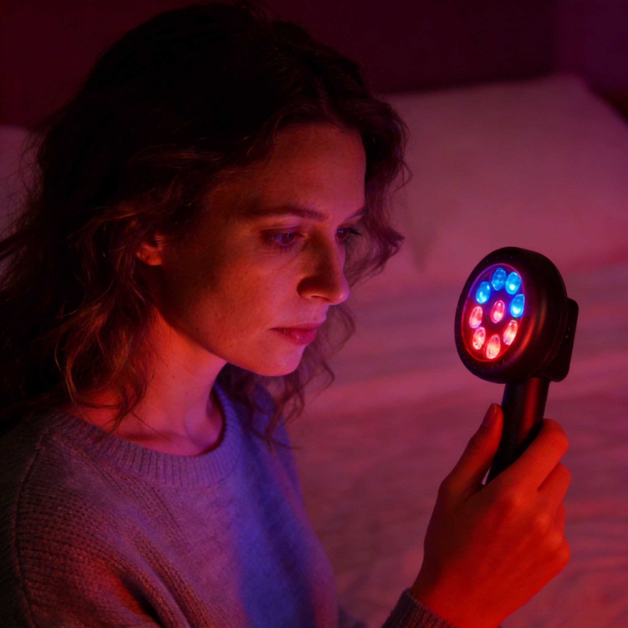 7W 460nm Blue Light 630/850 nm Red Wavelength Mixture Bedroom Red Light Therapy Lamp