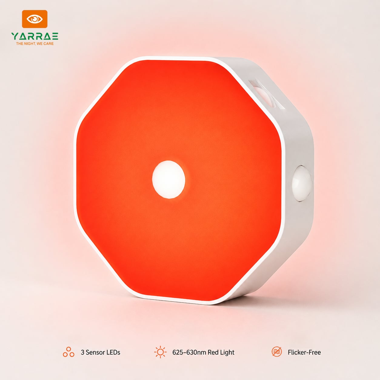 625~630 nm Red Lighting Motion Sensor Night Light Suitable for bathrooms, bedrooms, living rooms, hallways, and staircases.