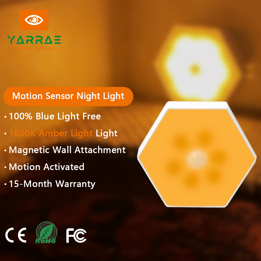 1600К Амбер Мотион Сензор Ноћна светлост 2 Режима 120 ° Широки сензорски угао Магнетни и Висећи 1Х Брзо пуњење за купатило Спаваћа соба