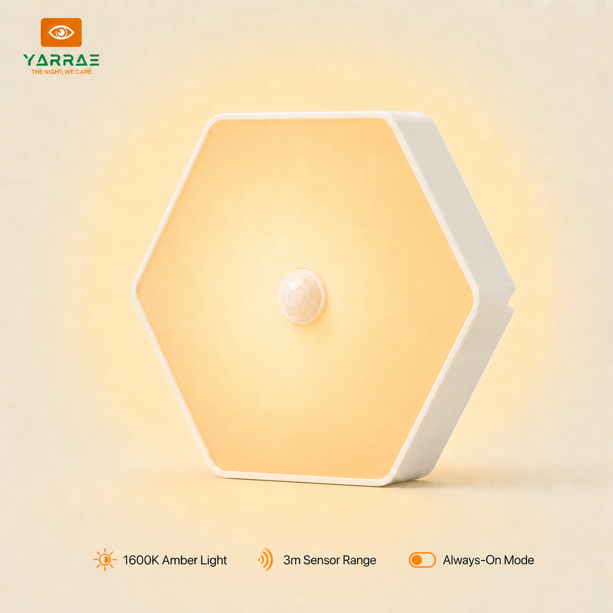 1600K Amber Motion Sensor Night Light 2 Modes 120° Wide Sensor Angle Magnetic & Hangable 1H Fast Charge for Bathroom Bedroom
