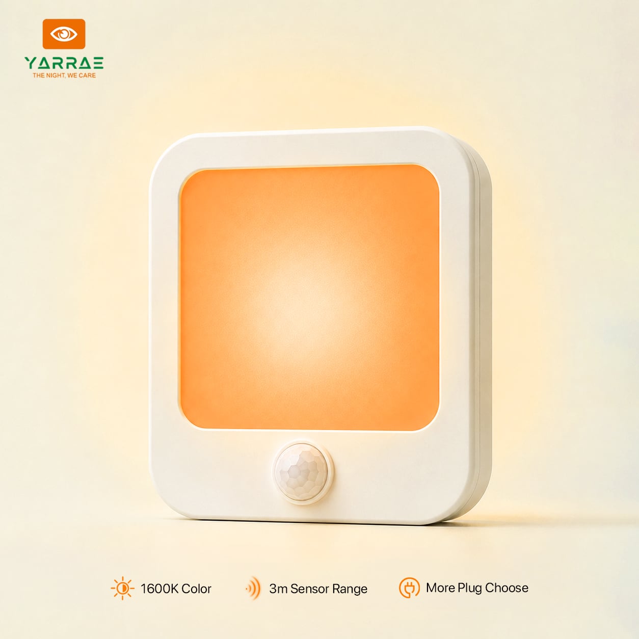 1600K Amber Motion Sensor Night Light 2 Modes 120° Wide Sensor Angle Magnetic & Hangable 1H Fast Charge for Bathroom Bedroom