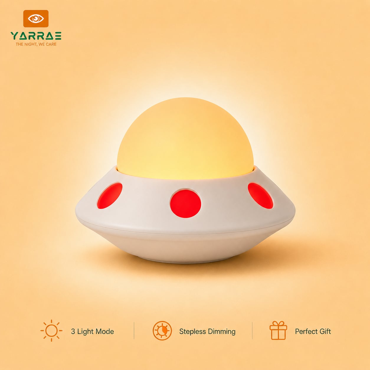 Rechargeable Red & Amber UFO Night Light
