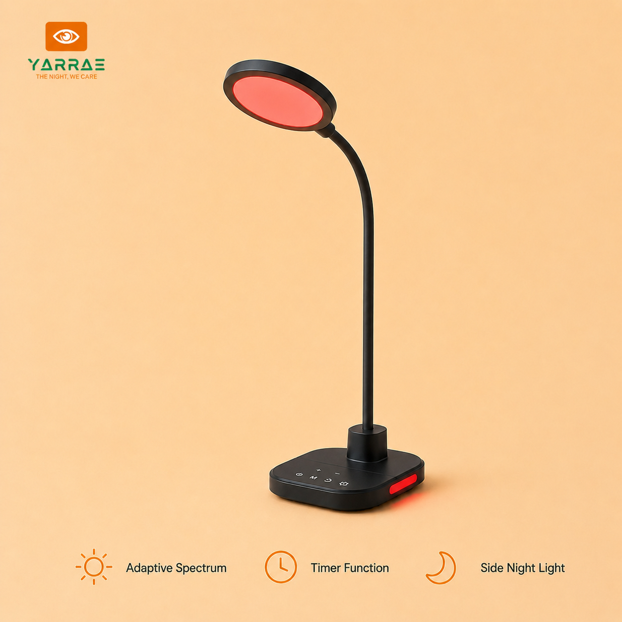 5W Black Dimmable LED Table Lamp with 5 Color Temperatures, Timer and Night Light