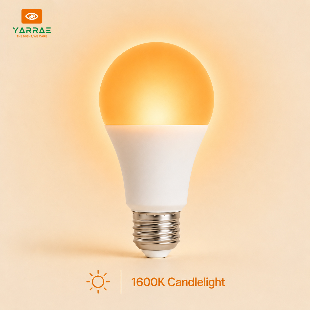 E27 Base LED Bulb Efficient 3W/5W/7W/9W 1600K Amber Sleep Aid Bulb for Bedroom Living Room