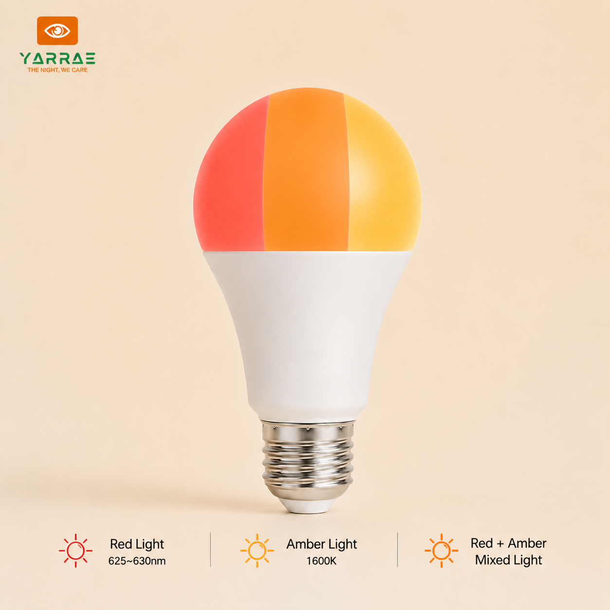 E14 LED Bulb 3W/5W/7W 1600K 625~630nm Red Color and Dual ON 3 Mode No Blue Light Relax Sleep Bulb