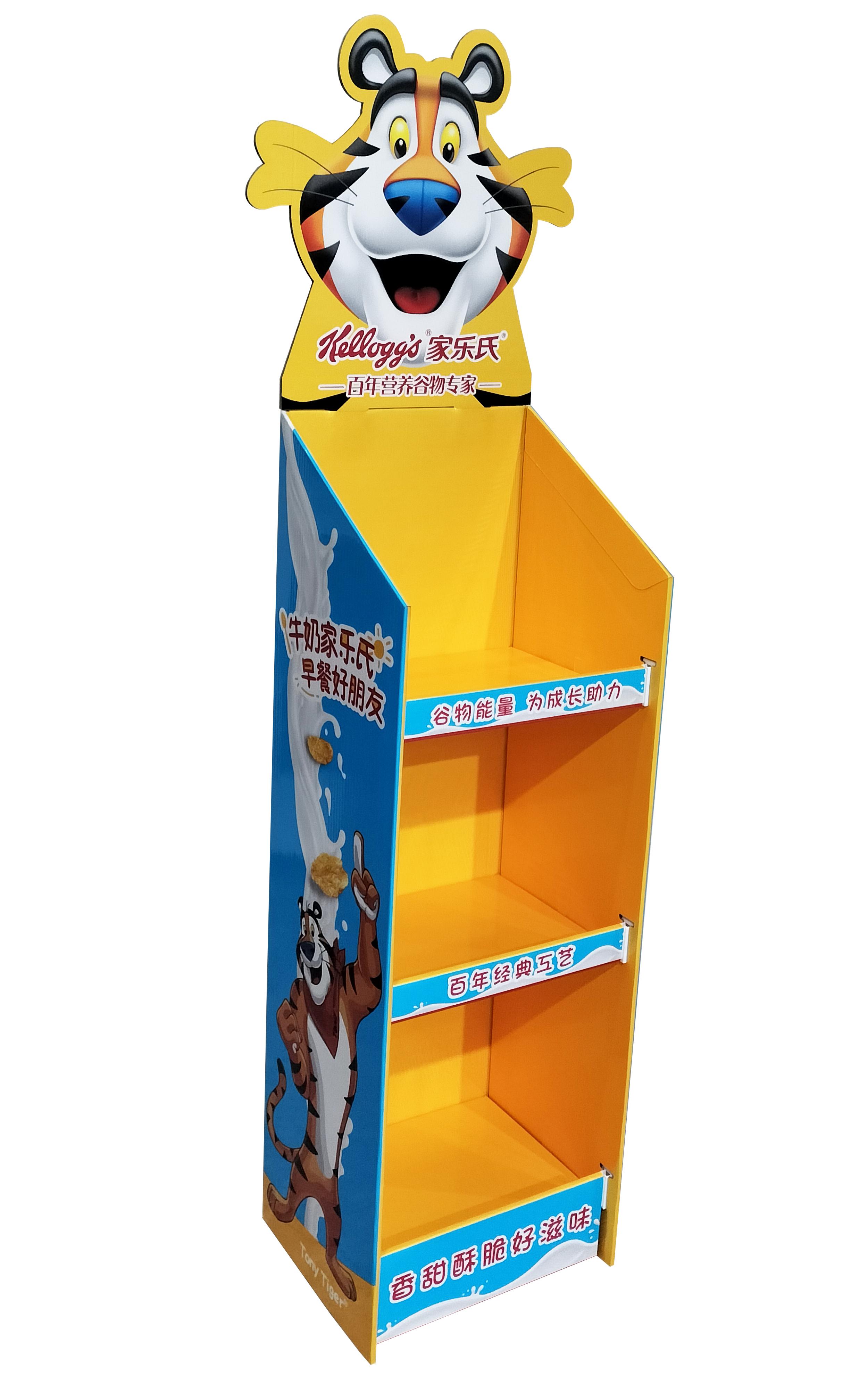 Custom Corrugated Cardboard Floor Display Rack for Snacks & Chips | Fuli Display
