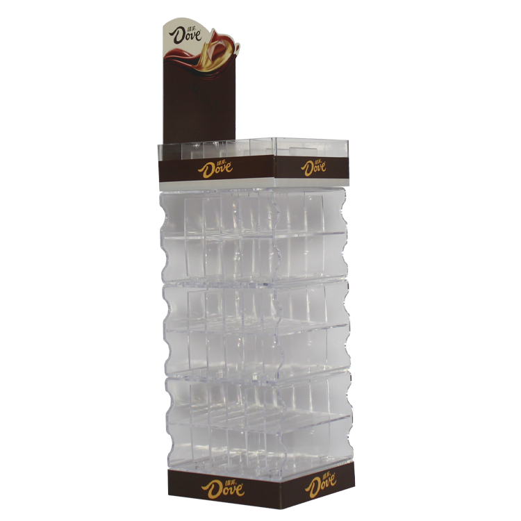 Modular Transparent Plastic Injection Molded POP Display Rack for Chocolate & FMCG
