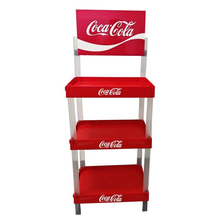 Drinking water rectangular plastic combination display stand for FMCG.webp