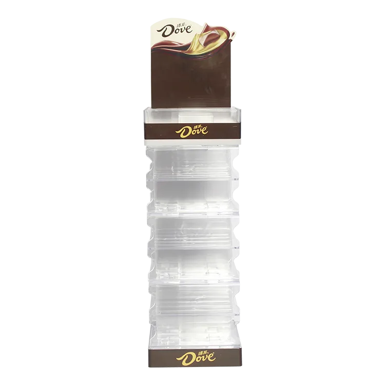 Modular Transparent Plastic Injection Molded POP Display Rack for Chocolate & FMCG | Custom Retail Display Manufacturer