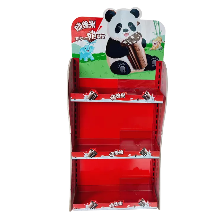 What design features make candy chocolate display racks effective in attracting customers?