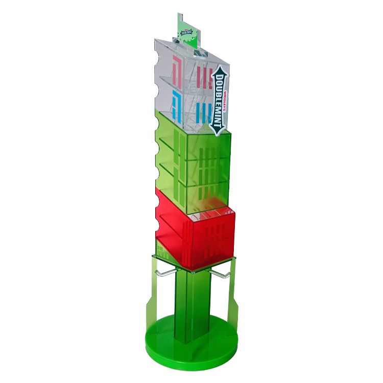 Clear acrylic retail candy display rack component – single tray module.png