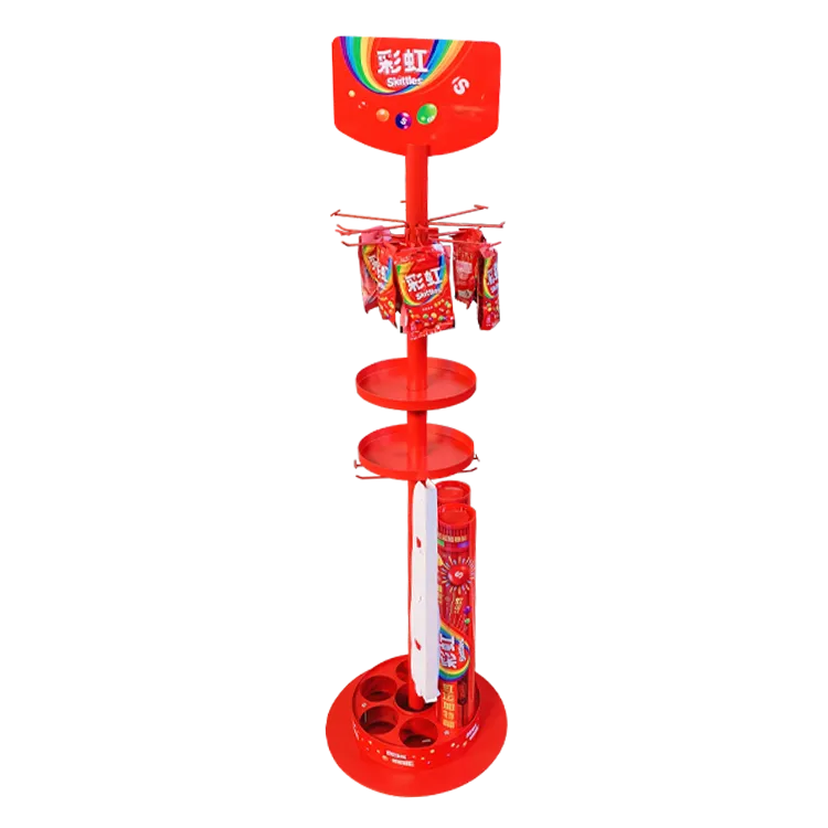 Rotating Metal Mini POP Display Rack for Candy | Custom Retail Display for FMCG