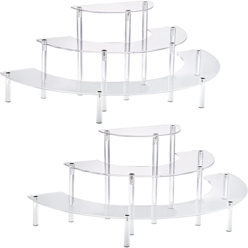 Custom Semi-Circular Acrylic Display Risers | Bespoke Tiered Riser Stands