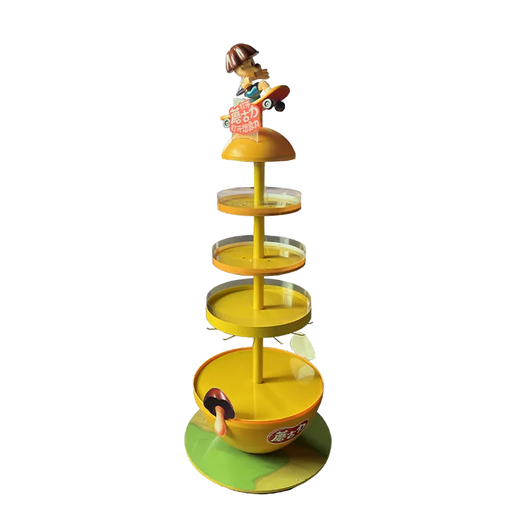 kids snack pop display rack with cake style structure.webp