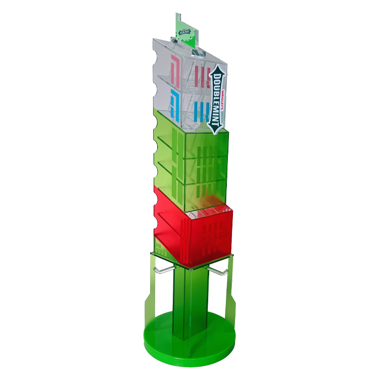 Custom Floor-Standing Rotating Acrylic Display Towers | OEM Modular Racks