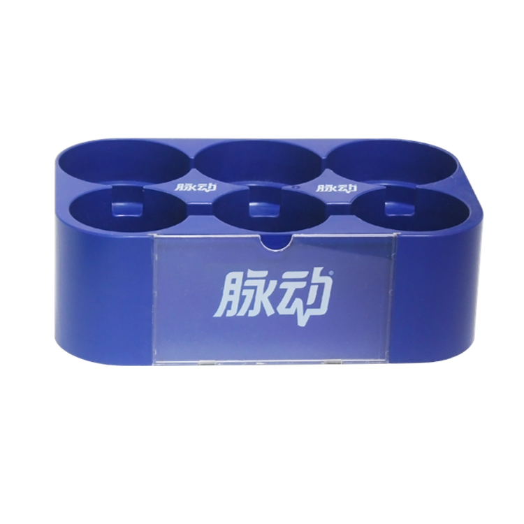 Injection-Molded Counter Display for 6 Bottles
