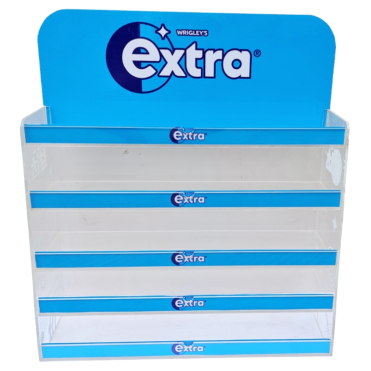 Custom 4-Tier Acrylic Chewing Gum & Candy Countertop Display Racks