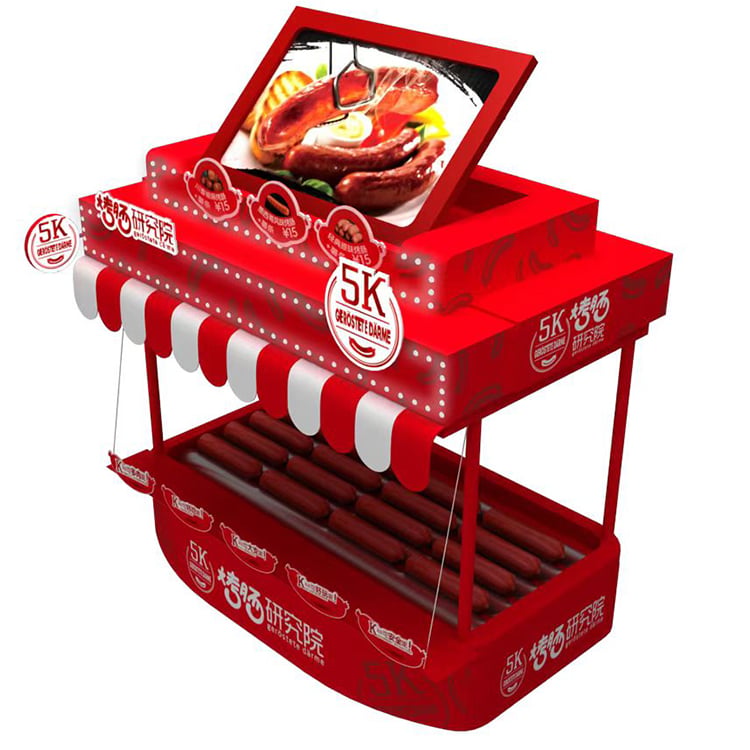 Custom hot dog POP display integrated with existing retail equipment.jpg