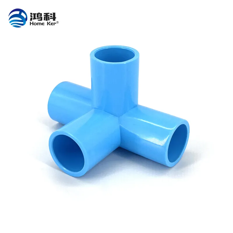 PVC TIS 13.5 4 Way 90 Degrees Side Tee-WSB Pipe Fitting 1/2'' Blue Color