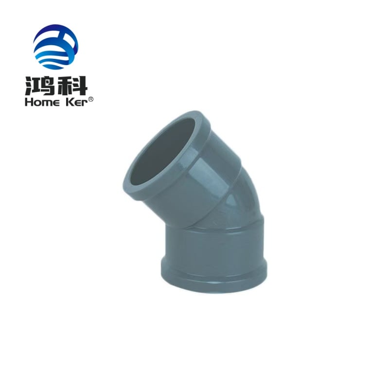 PVC NBR5648 45 Degrees Elbow Pipe Fittings Gray Blue Color
