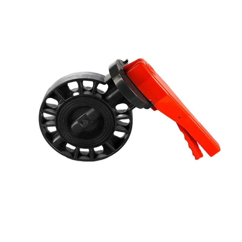 Schlankes schwarzes PVC-Schmetterlingsventil – Robust und zuverlässig!