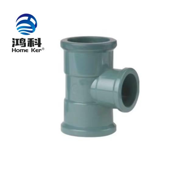 PVC NBR5648 Reducing Tee Pipe Fitting Grey Color