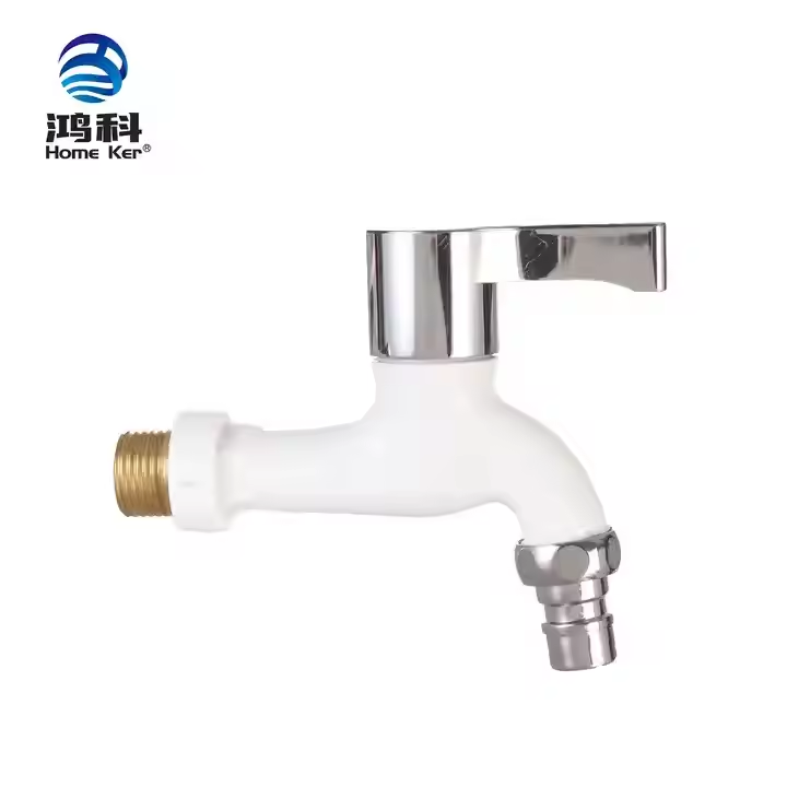 Modern Single-Handle Faucet Classic PP Tap with Nozzle White Color