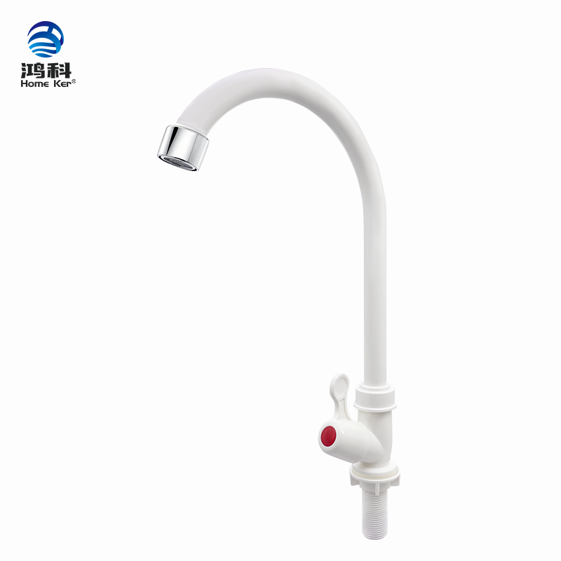 Hongke Factory Direct Sale Modern Design Deck Mounted Kitchen Faucet PVC Home Use Water Tap with Plastic Valve Core for Kitchen