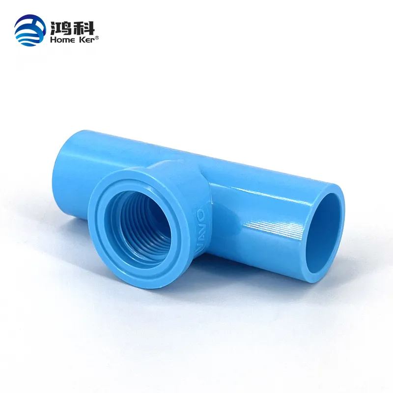 PVC TIS 13.5 Female Tee-WSB Pipe Fitting 1/2'' Blue Color Thailand