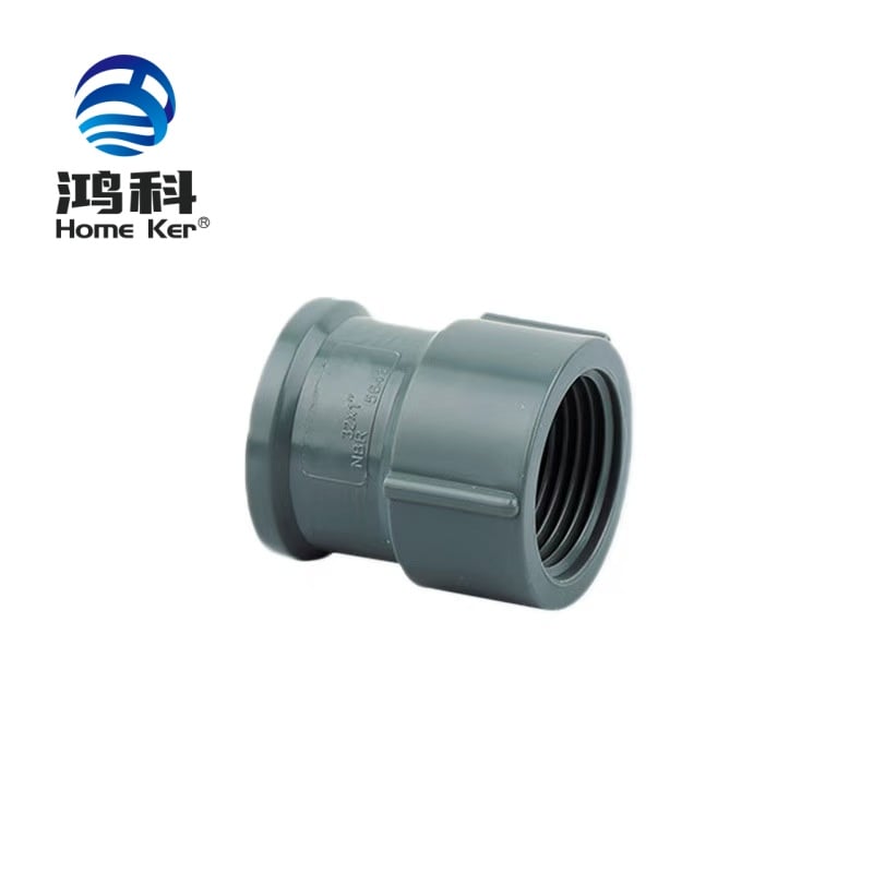 PVC NBR5648 Female Socket Pipe Fitting Grey Blue Color
