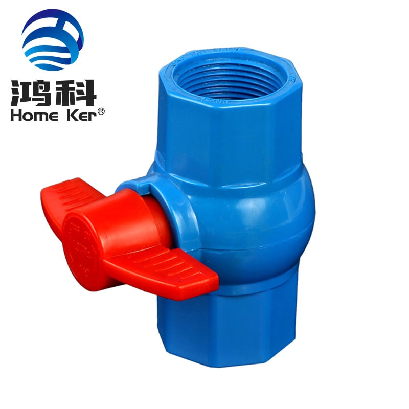 High Quality OEM PVC Threaded Blue Octagonal Ball Valve For Bangladesh 
