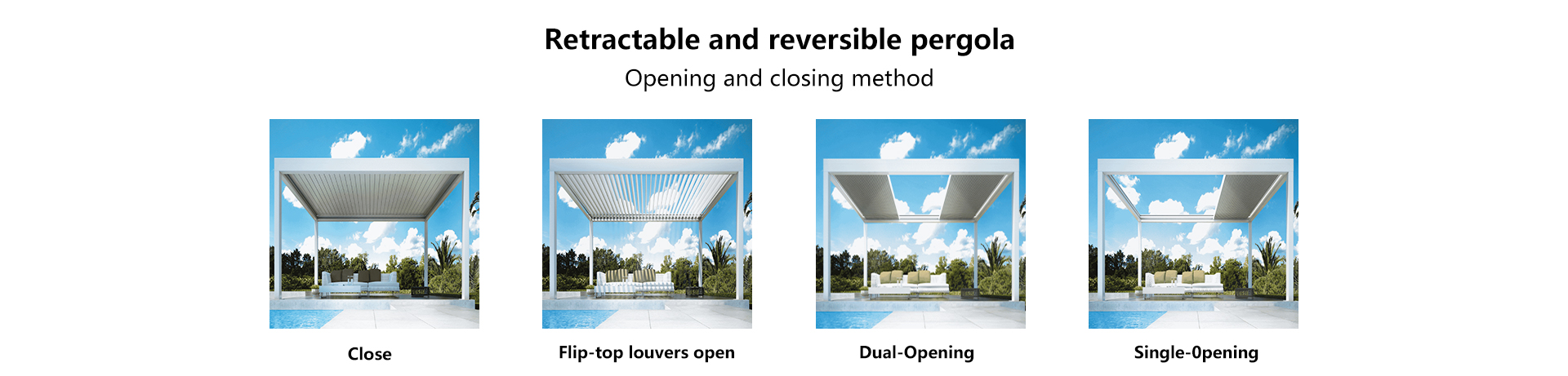 Easy Operate Retractable Reversible Pergola Ideal for Modern Outdoor Spaces