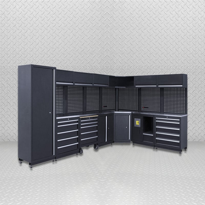 Removable Garage Corner Tool Cabinet / Metal Corner Tool Box for Workshop Steel Combination Workbench