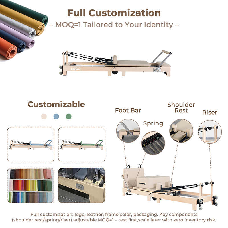 Maple Folding Pilates Reformer details