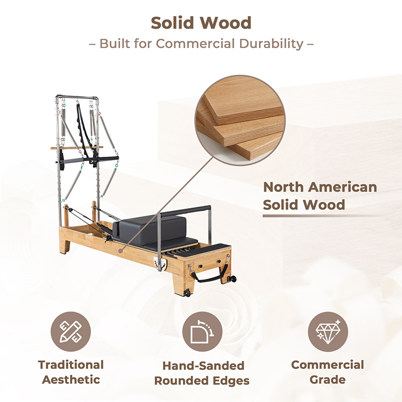 Oak Pilates Reformer with Half Tower supplier