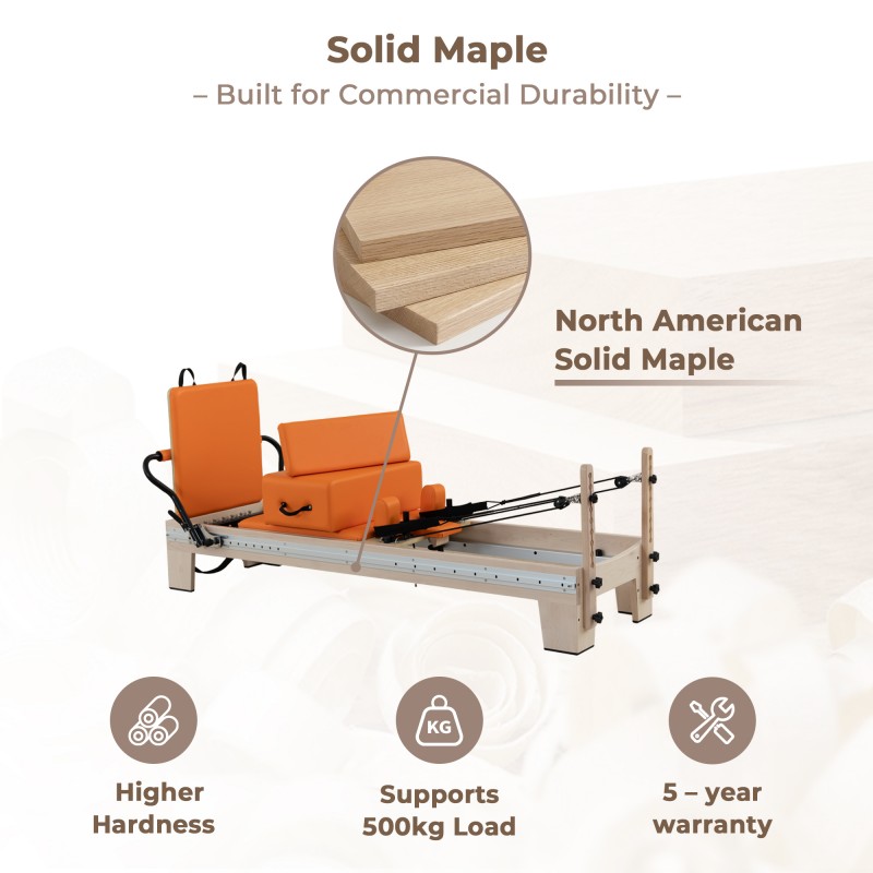 Full-track Maple Pilates Reformer manufacture