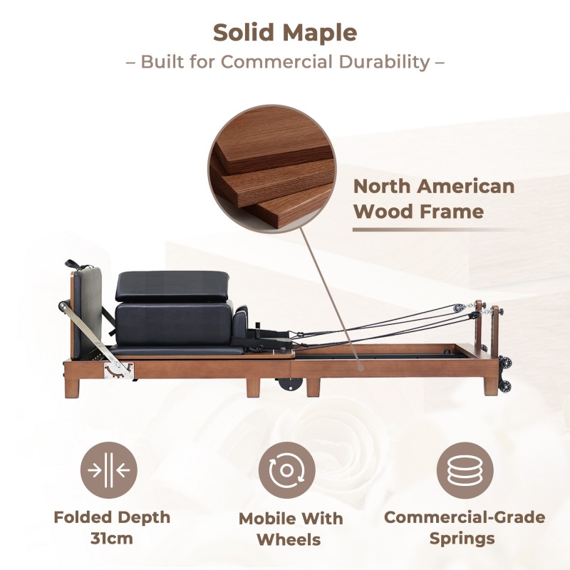 Walnut Folding Pilates Reformer factory